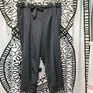 Lane Bryant Grey Sateen Slouchy Pants